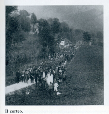 Il corteo da Clauzetto a Pradis 13 luglio 1924